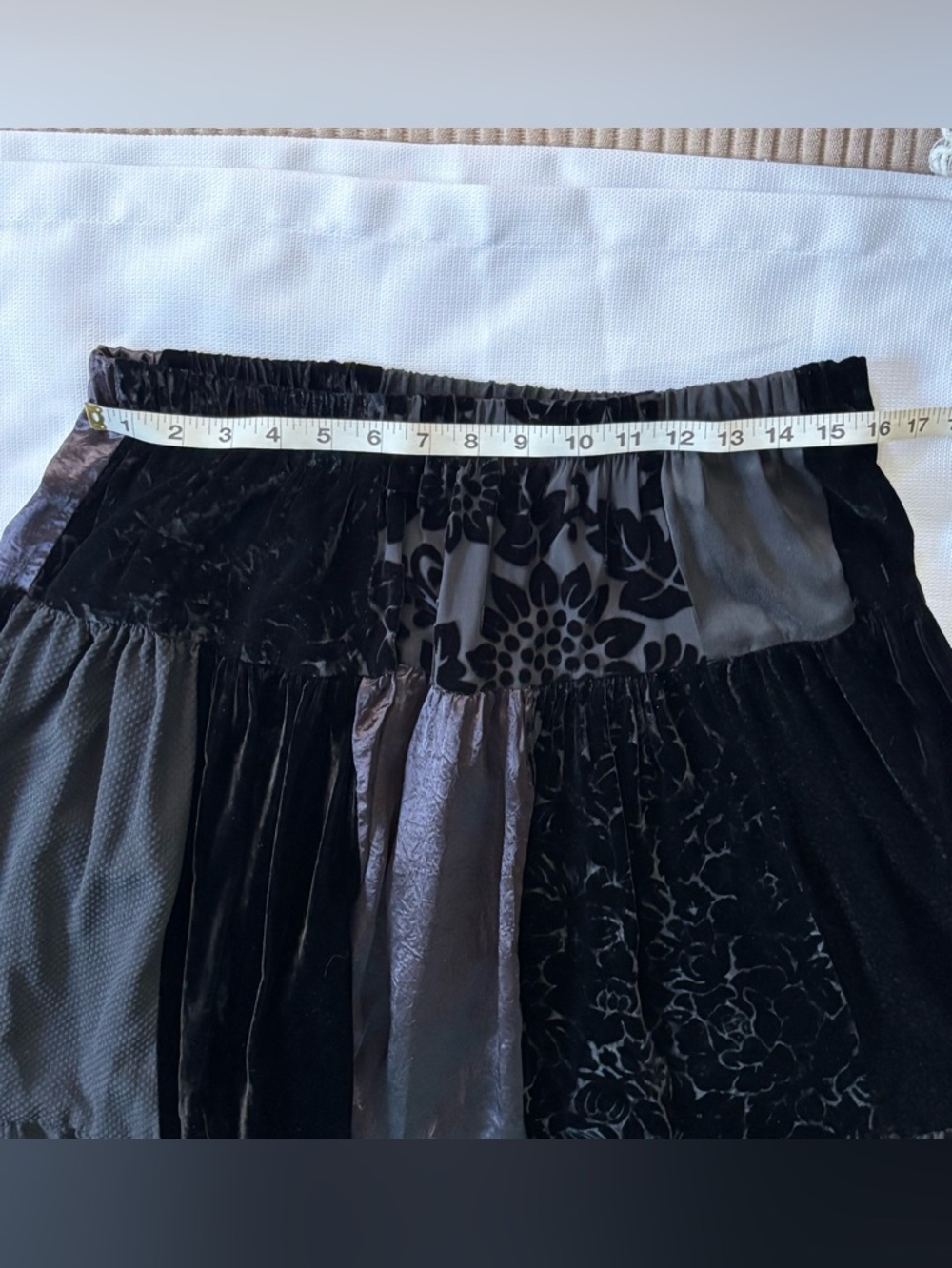 Double D Ranch Skirt X-Large Velvet Patchwork Lace Circle Boho Whimsigoth - Picture 7 of 8